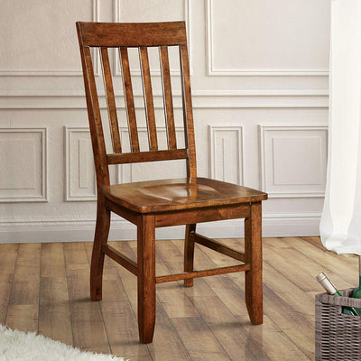 Furniture of America Castile Transitional Dining Chair 2 Set, Dark Oak (Used)