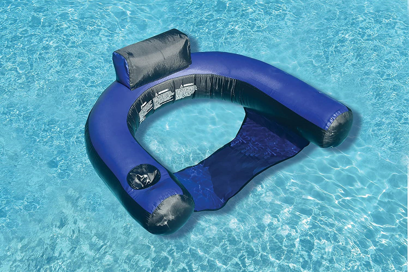 Swimline 90465 Inflatable Nylon Fabric Covered Swimming Pool U-Seat Chair Float - VMInnovations