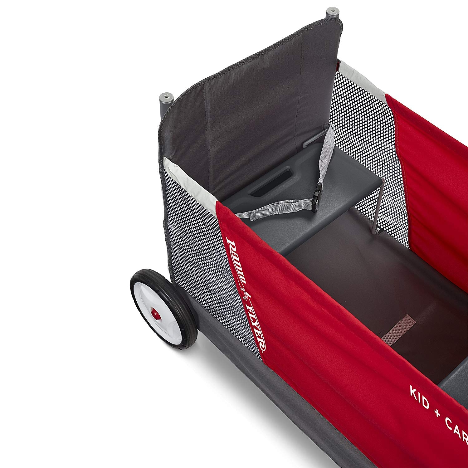 Radio Flyer Kid & Cargo Folding Wagon with 2 Seats and Canopy, Red (Open Box)