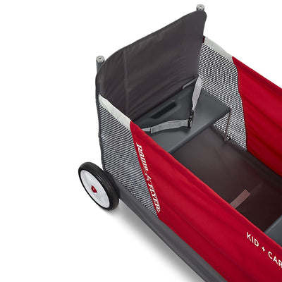 Radio Flyer Kid & Cargo Folding Wagon with 2 Seats and Canopy, Red (Open Box)