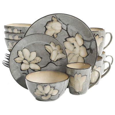 Gibson Elite 16 Piece Reactive Glaze Dinnerware Set Plates, Bowls, & Mugs (Used)