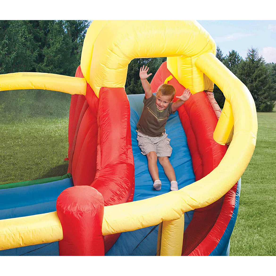 Little Tikes Double Fun Slide 'n Bounce Outdoor Kid's Inflatable Bouncy House
