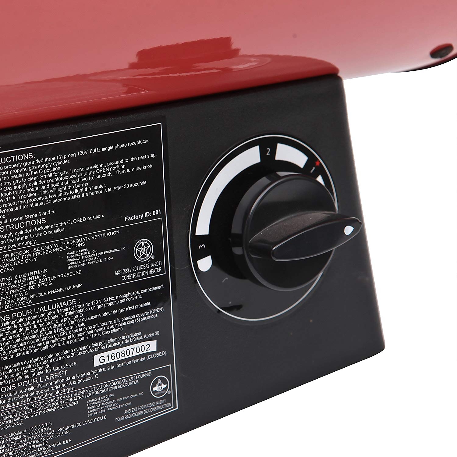 ProTemp 40,000 BTU Propane Powered Forced Air Torpedo Heater, Red (Open Box)