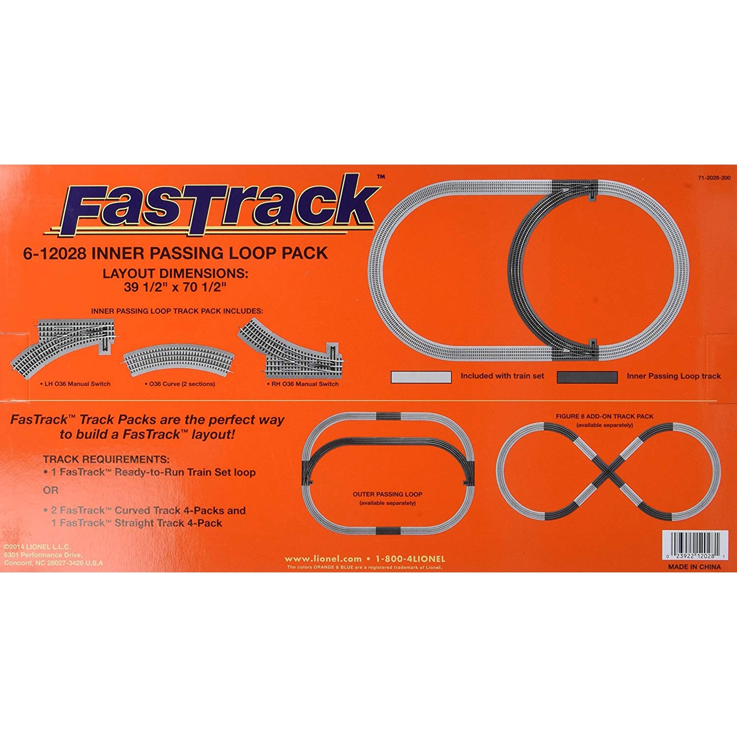 Lionel 612028 FasTrack Electric Model Train O Gauge Inner Passing Loop Add-On