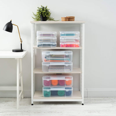 IRIS USA 12 x 12 Inch Hard Plastic Portable Clear Project Case for Paper, 4 Pack