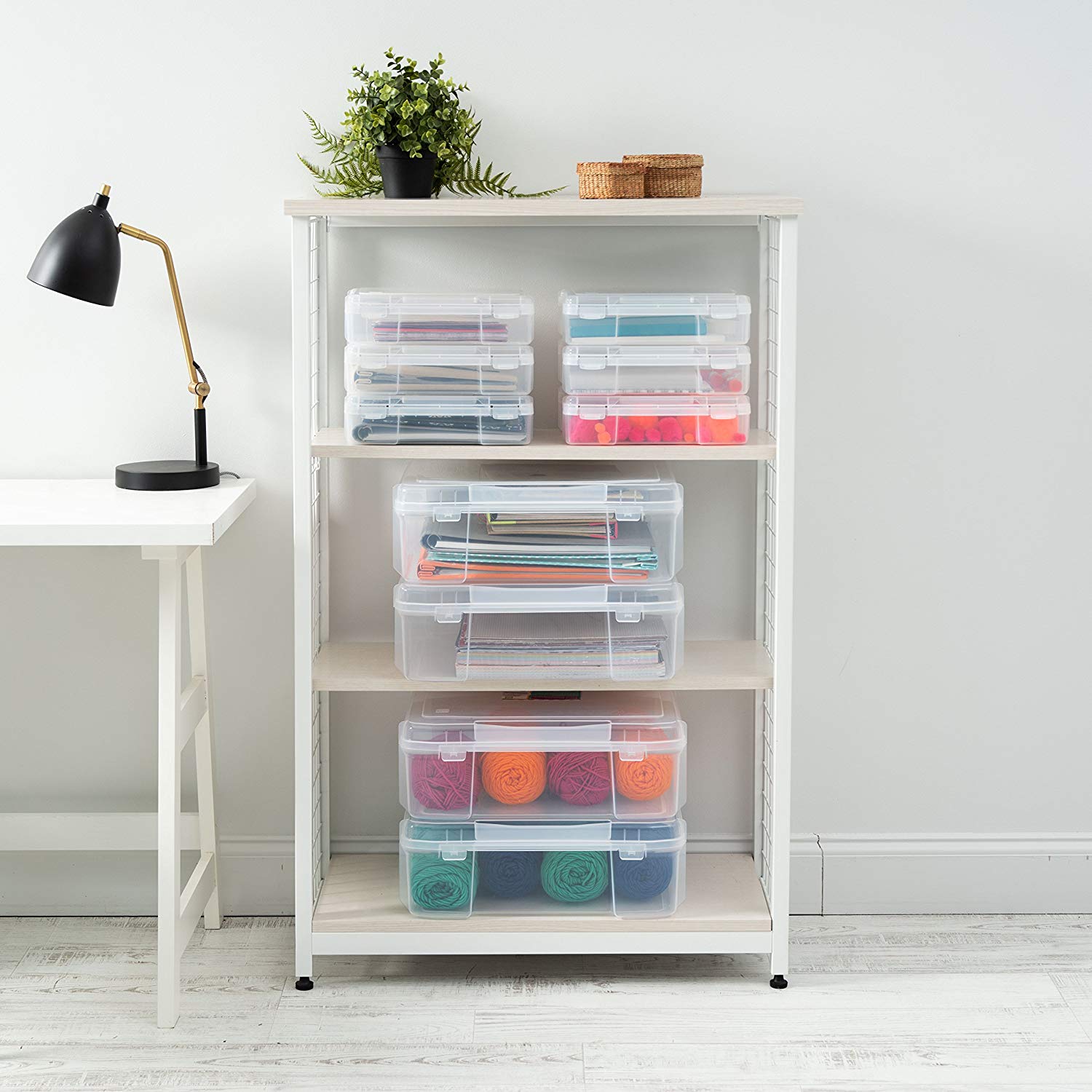 IRIS USA 12 x 12 In Hard Plastic Clear Project Case for Paper, 4 Pack (Open Box)
