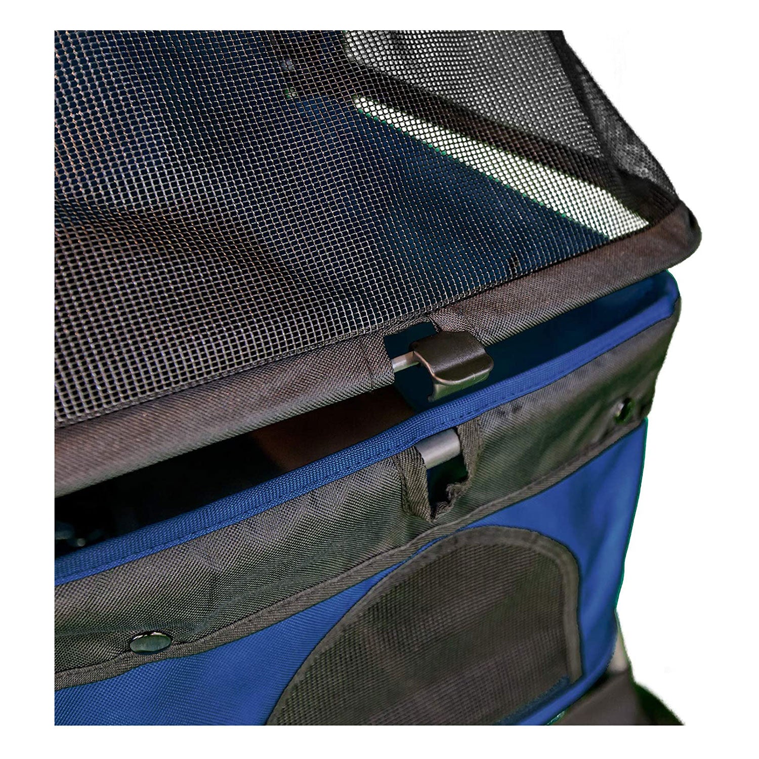 WONDERFOLD Pet Stroller for Dogs and Cats, Zipperless Entry, Dark Blue(Open Box)