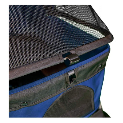 WONDERFOLD Pet Stroller for Dogs and Cats, Zipperless Entry, Dark Blue(Open Box)