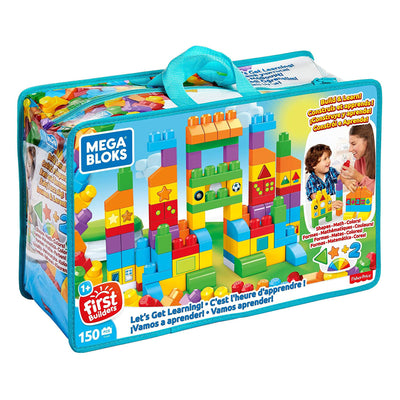 Mega Bloks FVJ49 Let's Get Learning Building Block Play Set with Bag, 150 Piece