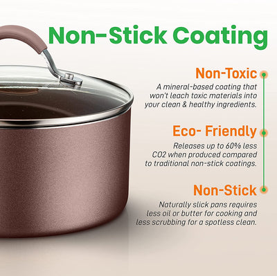 NutriChef Nonstick Cooking Cookware Pots and Pans, 14 Piece Set, AGold (Used) - VMInnovations