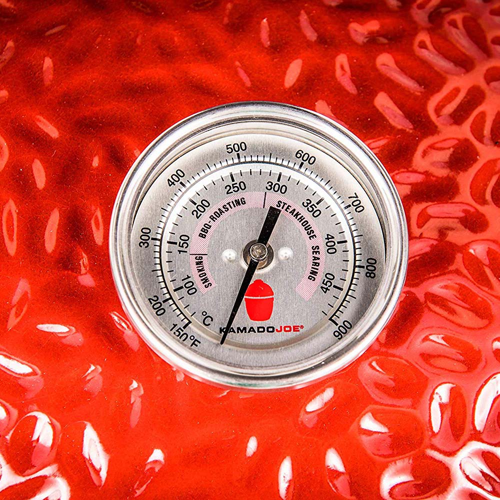 Kamado Joe Big Joe III 24 In. Portable BBQ Ceramic Charcoal Grill, Red(Open Box)