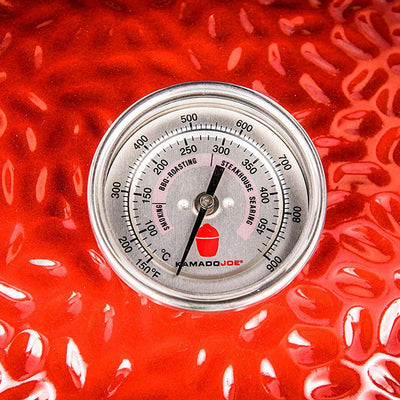 Kamado Joe Big Joe III 24 In. Portable BBQ Ceramic Charcoal Grill, Red(Open Box)
