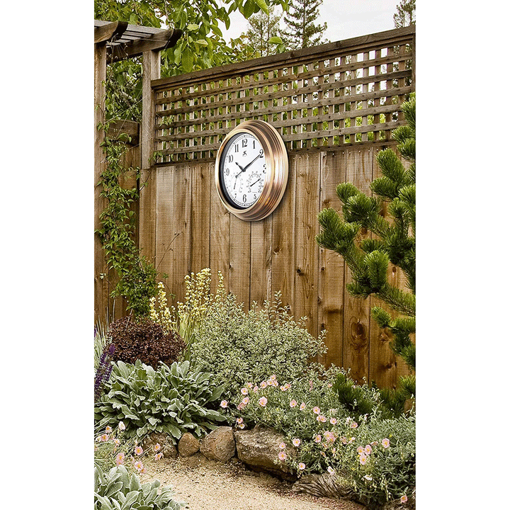 Infinity Instruments Churchill Round Indoor/Outdoor 18.5 Inch Wall Clock, (Used)