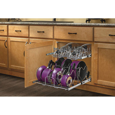Rev-A-Shelf 21” 2 Tier Cabinet Organizer and 18” Pull Out 2 Tier Wire Baskets
