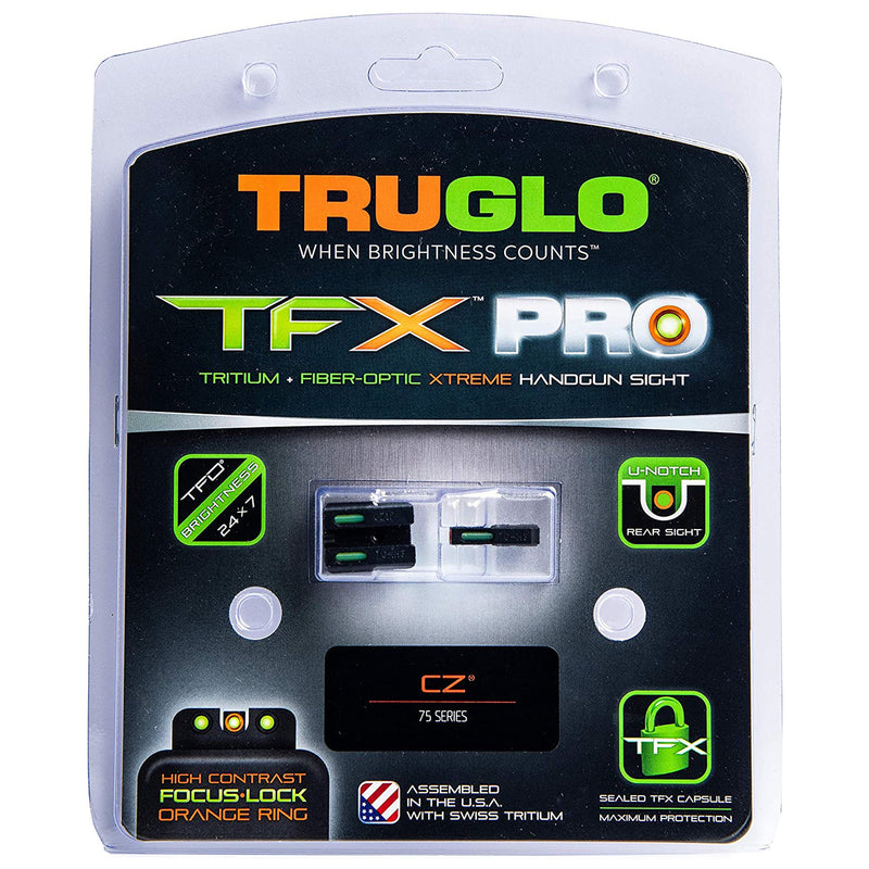 TruGlo TFK Pro Fiber Optic Tritium Handgun Pistol Sight Accessories, CZ 75