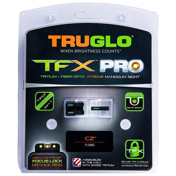 TruGlo TFK Pro Fiber Optic Tritium Handgun Pistol Sight Accessories (Open Box)