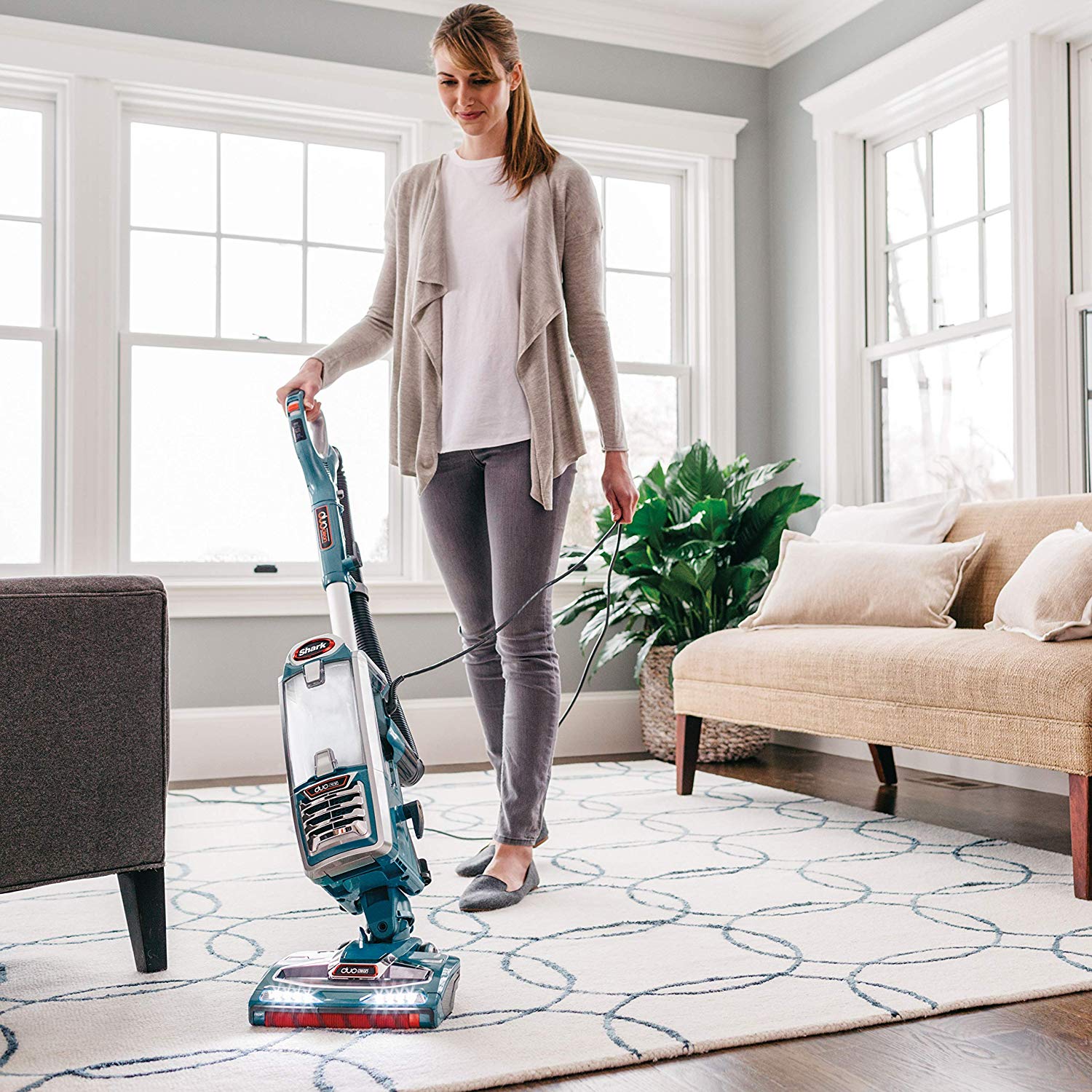 Shark DuoClean High Tech Powered Lift Away Speed Upright Vacuum Cleaner, Aqua