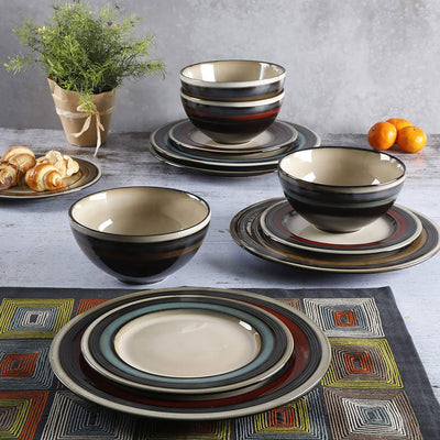 Gibson Elite Everston 12 Piece Reactive Glaze Dinnerware Set (Open Box)