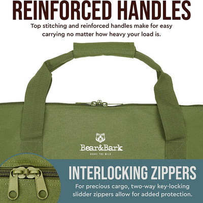 Bear&Bark 46 x 20 Inch Military Travel Duffel Bag with Strap, Green (Open Box)