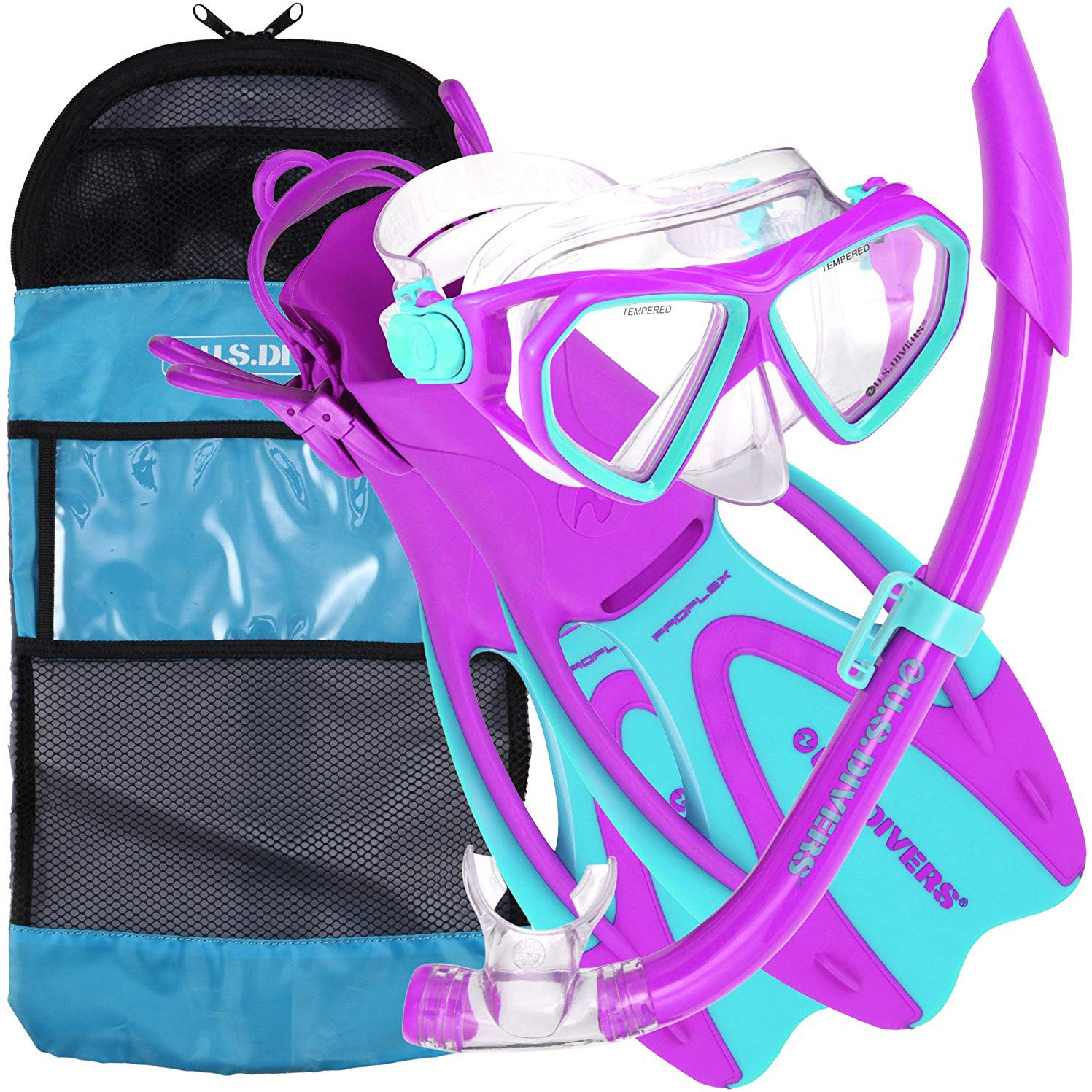 U.S. Divers Kids Dorado Mask, Proflex Fins, & Sea Breeze Snorkel Set (For Parts)