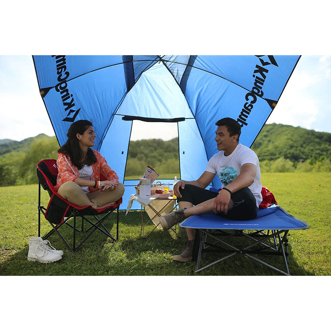 KingCamp Folding Deluxe Lightweight Portable Camping Side Pocket Cot(Open Box)