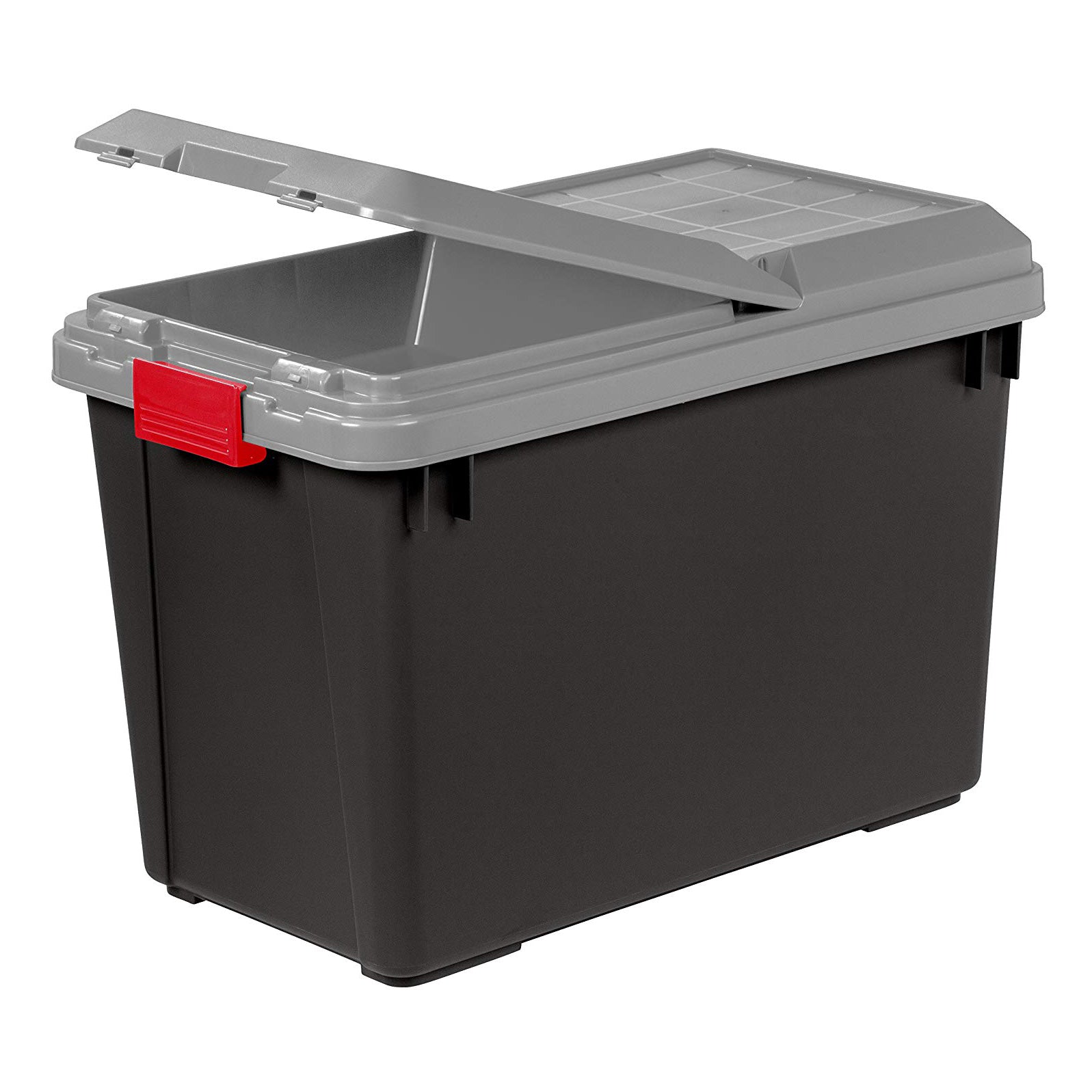 IRIS USA 102 Qt. Store It All Heavy Duty Storage Container Tote, Black (4 Pack)