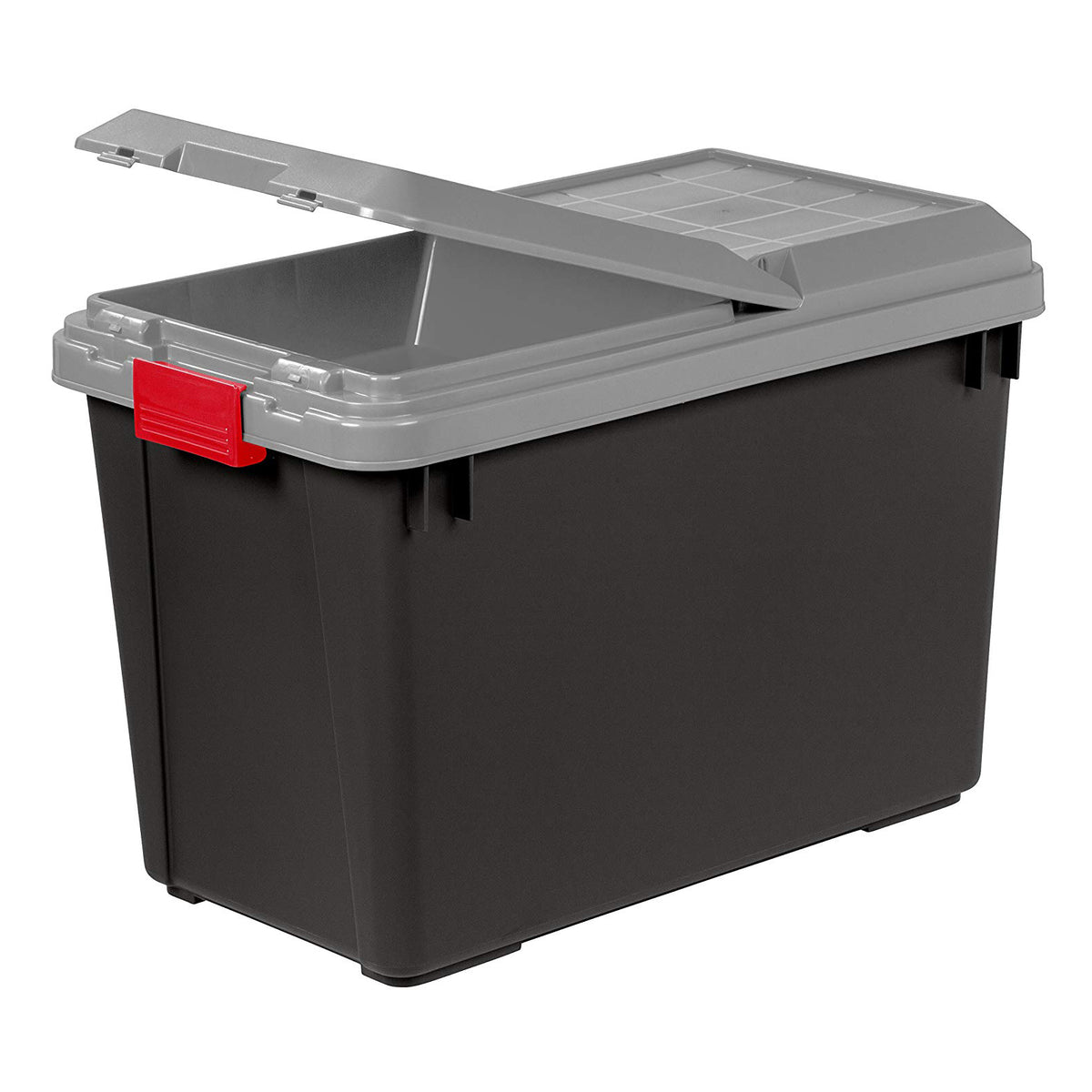IRIS USA 102 Qt. Store It All Heavy Duty Storage Container Tote, Black (8 Pack)