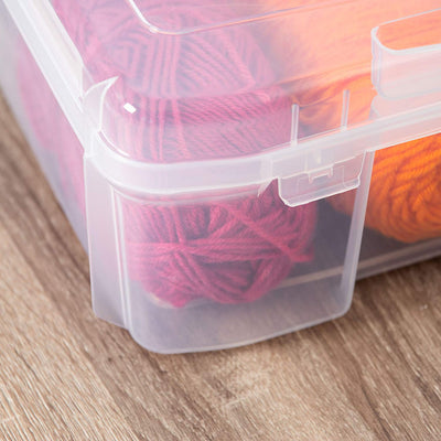 IRIS USA 12 x 12 In Hard Plastic Clear Project Case for Paper, 4 Pack (Open Box)