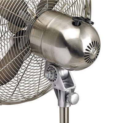 DecoBreeze 17 Inch Brushed Stainless Steel Indoor Floor Fan, Silver (For Parts)