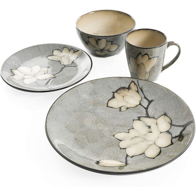 Gibson Elite 16 Piece Reactive Glaze Dinnerware Set Plates, Bowls, & Mugs (Used)