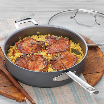 Emeril Lagasse Nonstick Hard Anodized Covered Deep 5 Quart Saute Pan (Open Box)