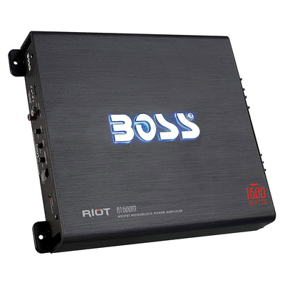 BOSS Audio R1600M Riot 1600W Mono Class A/B Car Amplifier w/ Remote (2 Pack)