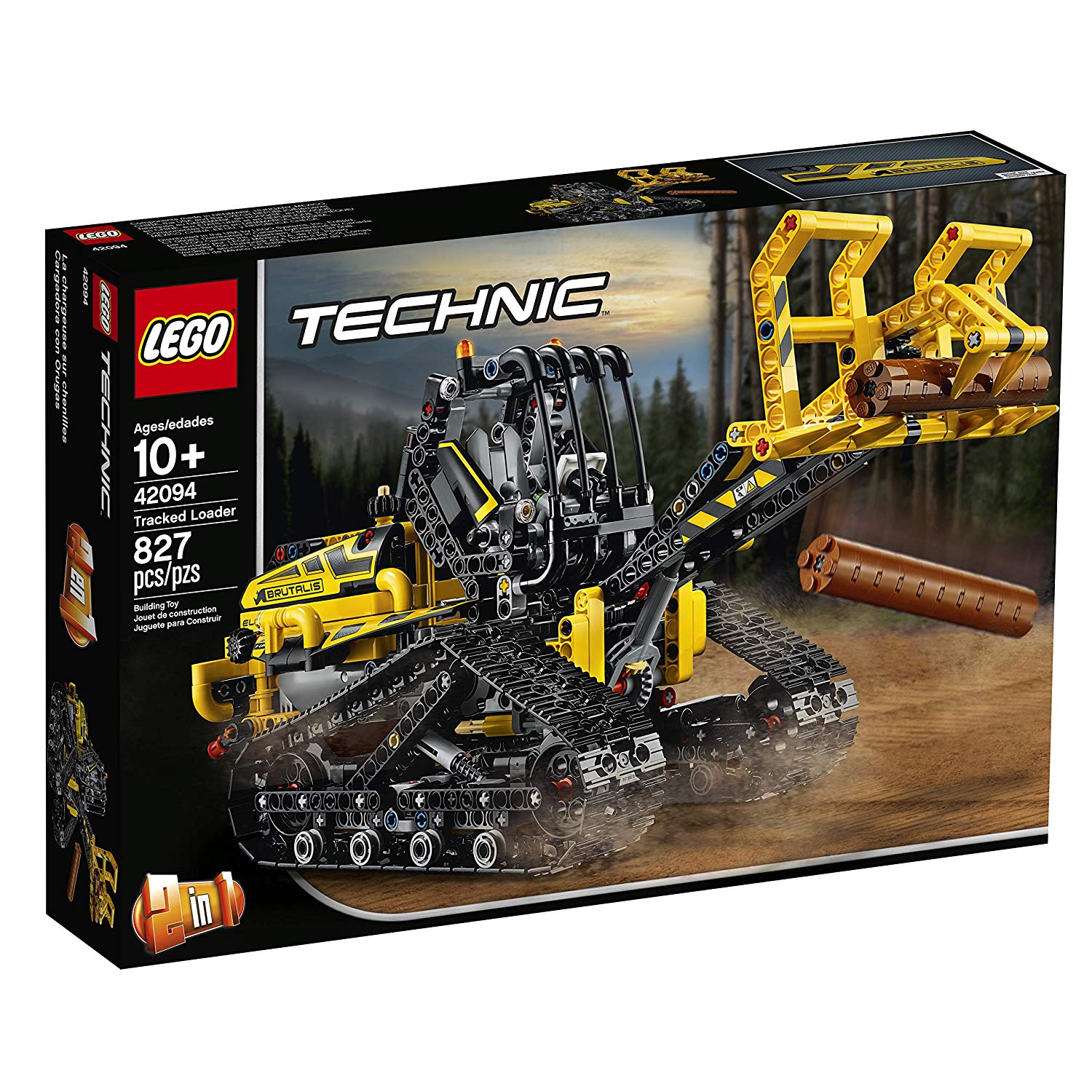 LEGO Technic 827 Piece 2 in 1 Tracked Loader and Dumper Building Kit (Open Box)