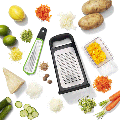 OXO Good Grips  4 In 1 Etched Box Grater with Zester, Stainless Steel (Open Box)
