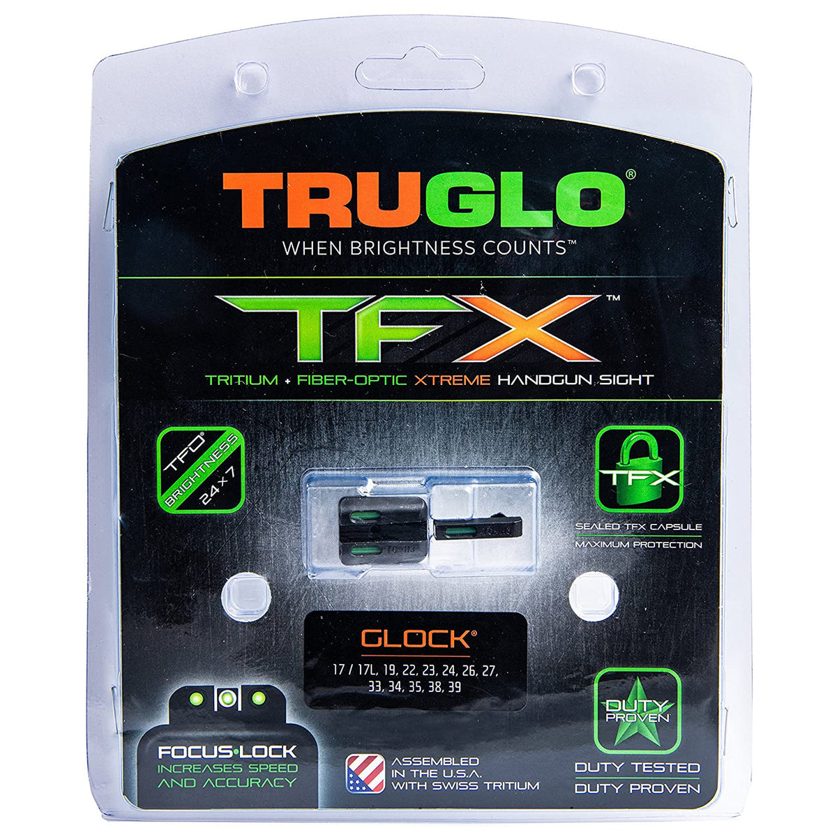 TruGlo TFK Fiber Optic Tritium Handgun Glock Sight, Glock 17/17L (For Parts)