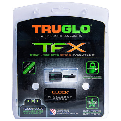TruGlo TFK Fiber Optic Tritium Handgun Sight, Fits Glock 17/17L Models and More