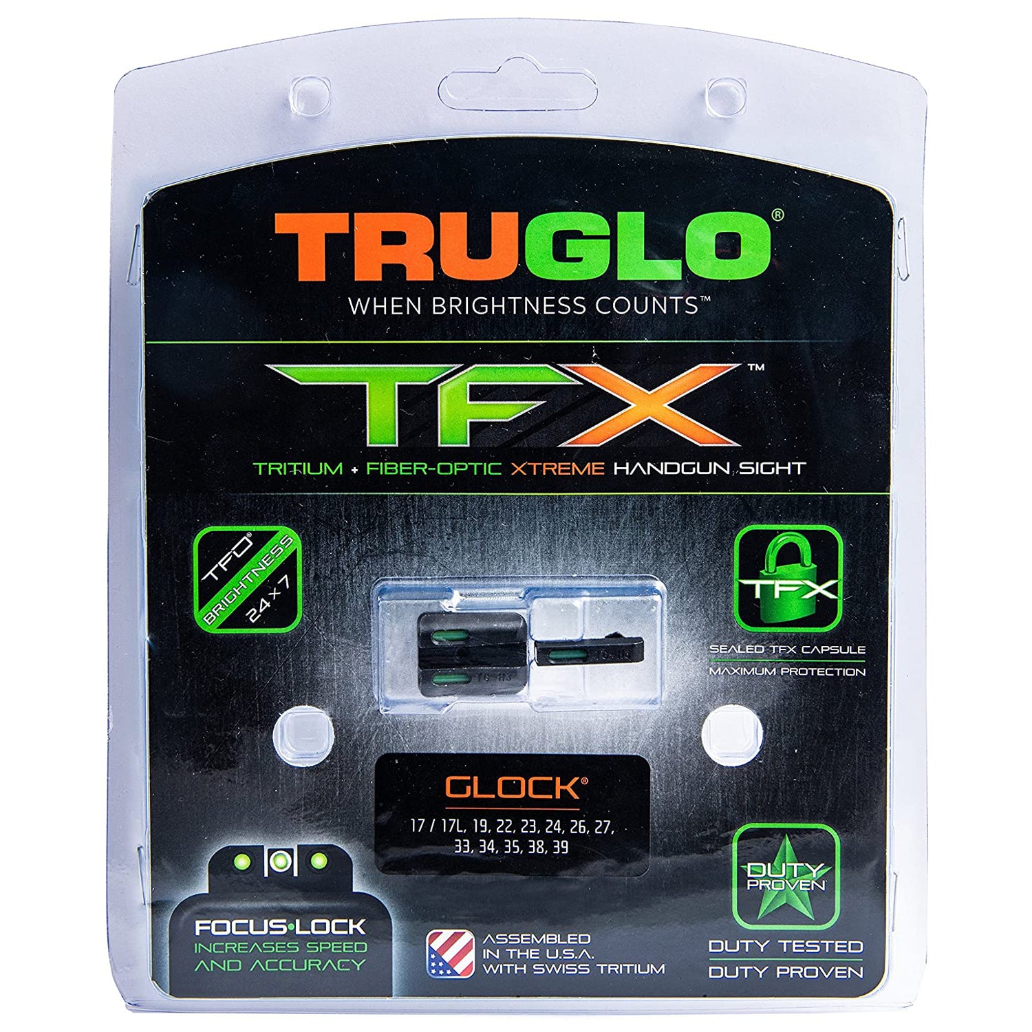 TruGlo TFK Fiber Optic Tritium Handgun Glock Sight Accessories 17/17L (Open Box)