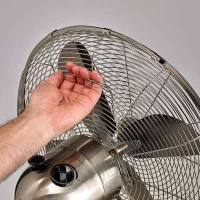DecoBreeze 17 Inch Brushed Stainless Steel Indoor Floor Fan, Silver (For Parts)