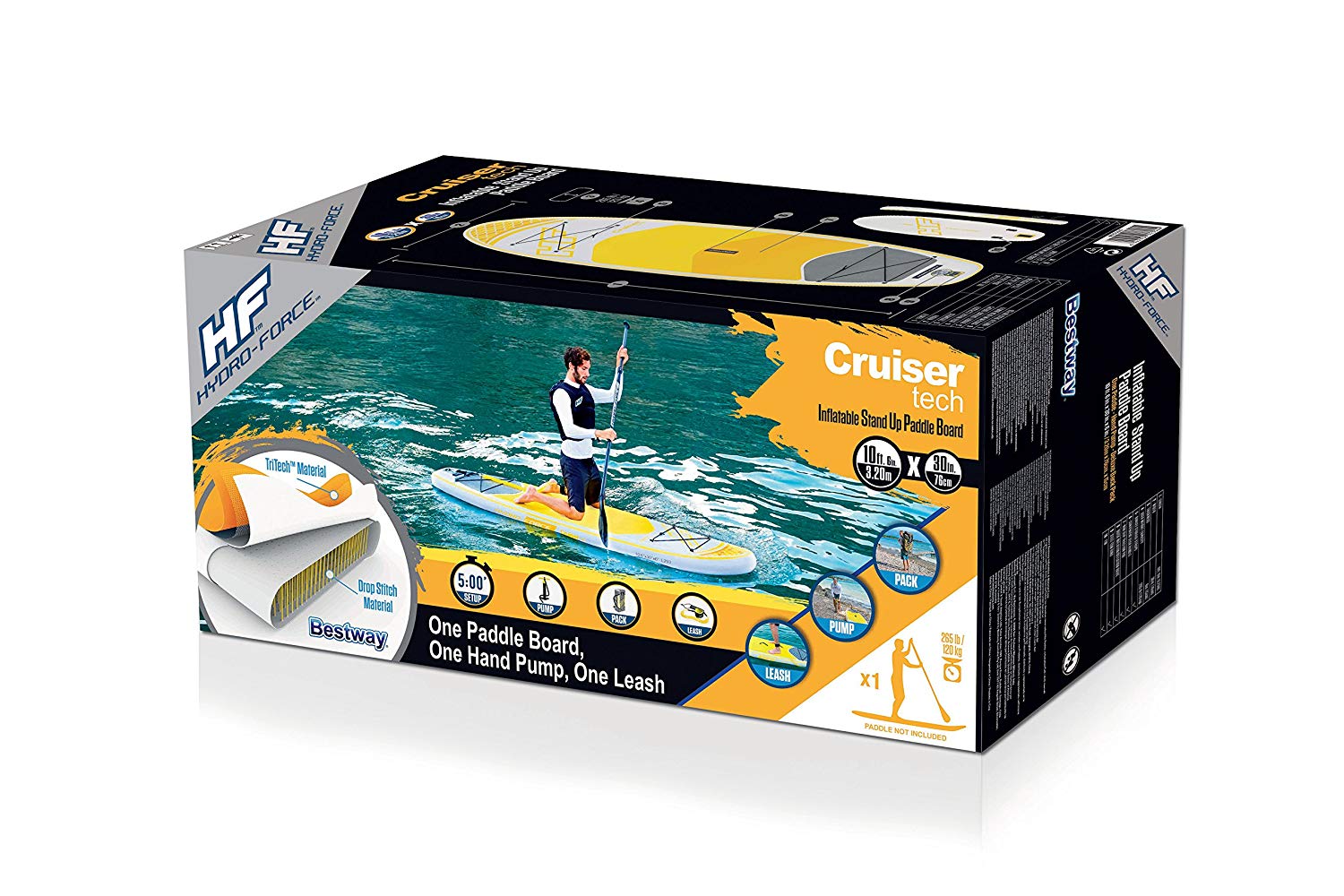 Bestway Hydro Force Inflatable 10 Foot Cruiser Tech SUP Stand Up Paddle Board