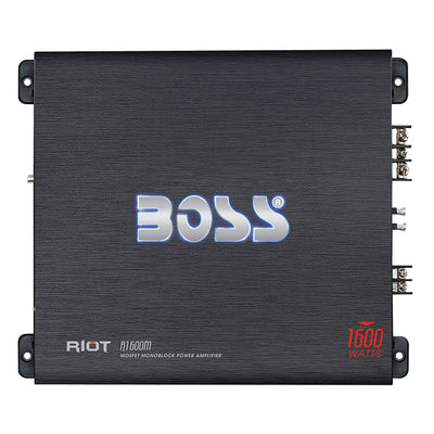 BOSS Audio R1600M Riot 1600W Mono Class A/B Car Amplifier w/ Remote (2 Pack)