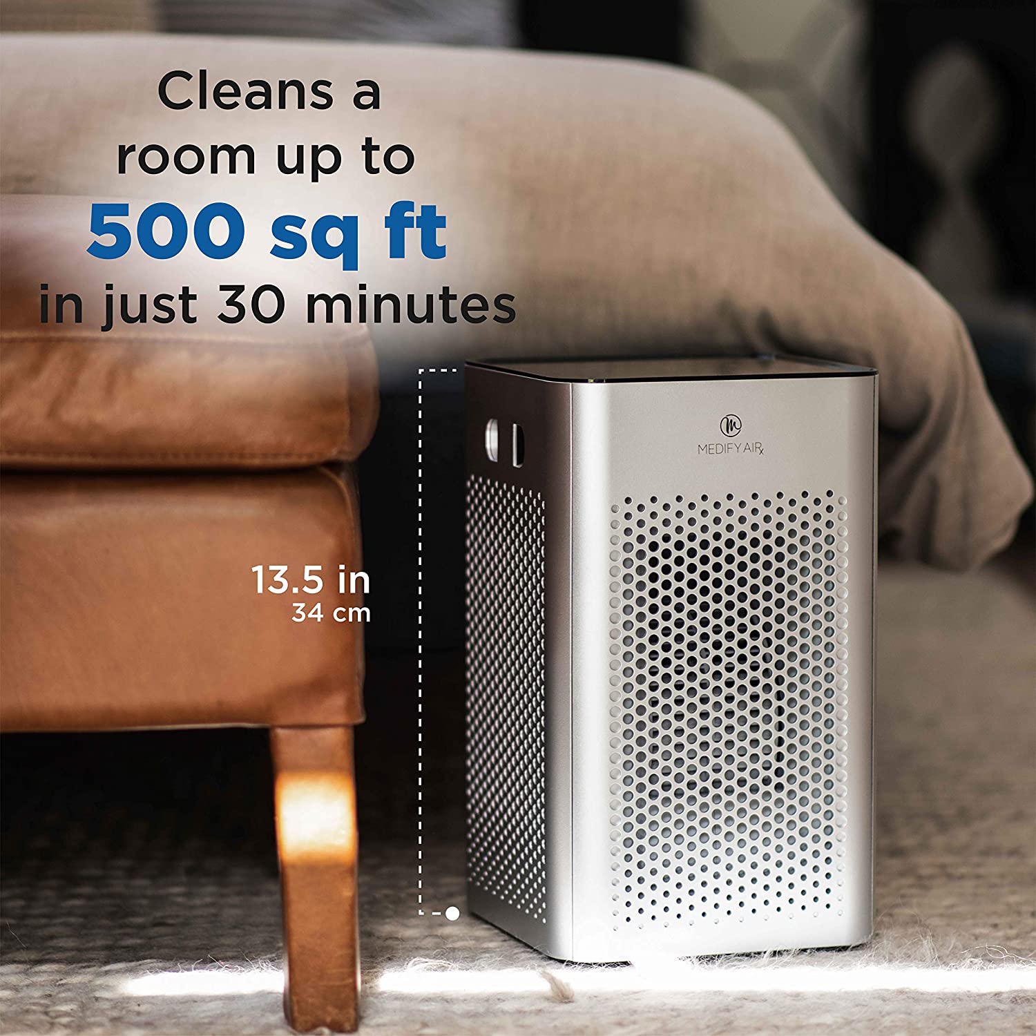 Medify Air Medical Grade HEPA Table Top Air Purifier, Silver (2 Pack)(Open Box)