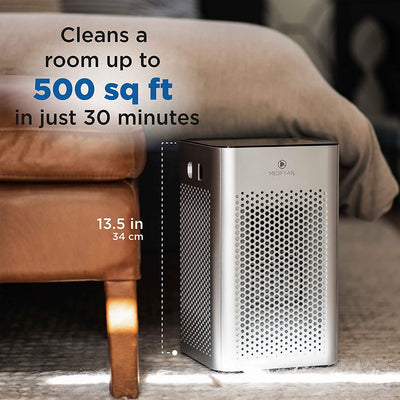 Medify Air Medical Grade HEPA Table Top Air Purifier, Silver (2 Pack)(Open Box)