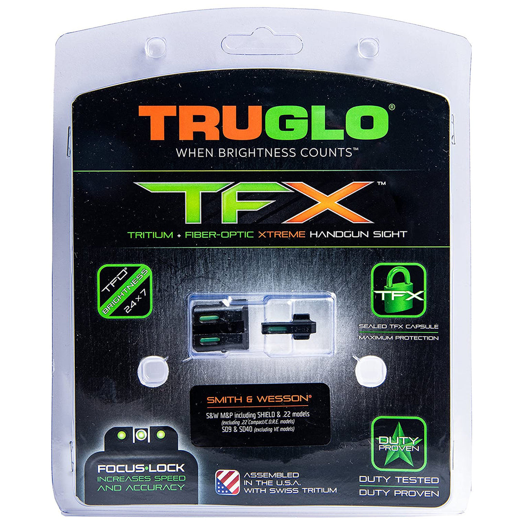 TruGlo TFK Fiber Optic Tritium Handgun Sight Accessories, Fits S&W M&P Models