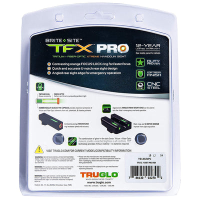 TruGlo TFK Pro Fiber Optic Tritium Handgun Pistol Sight, CZ 75 (For Parts)
