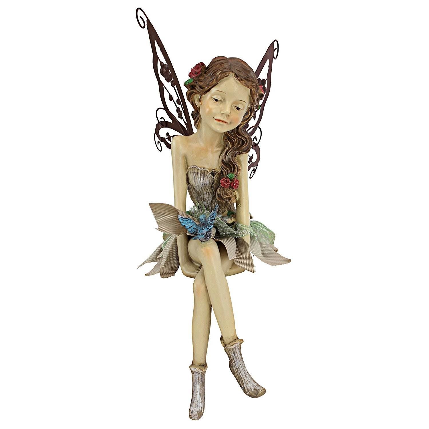 Design Toscano Fannie The Fairy Sitting Home Garden Yard Statue (Open Box) - VMInnovations