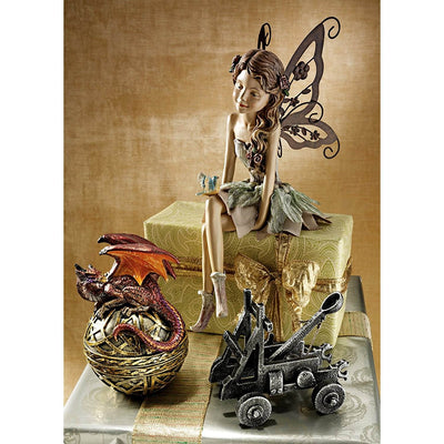 Design Toscano Fannie The Fairy Sitting Home Garden Yard Statue (Open Box) - VMInnovations