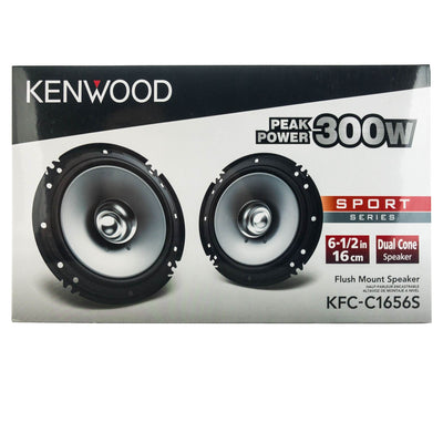 Kenwood KFC-1656S 300 Watt 6.5-Inch Dual Cone Stereo Car Audio Speaker  (2 Pack)