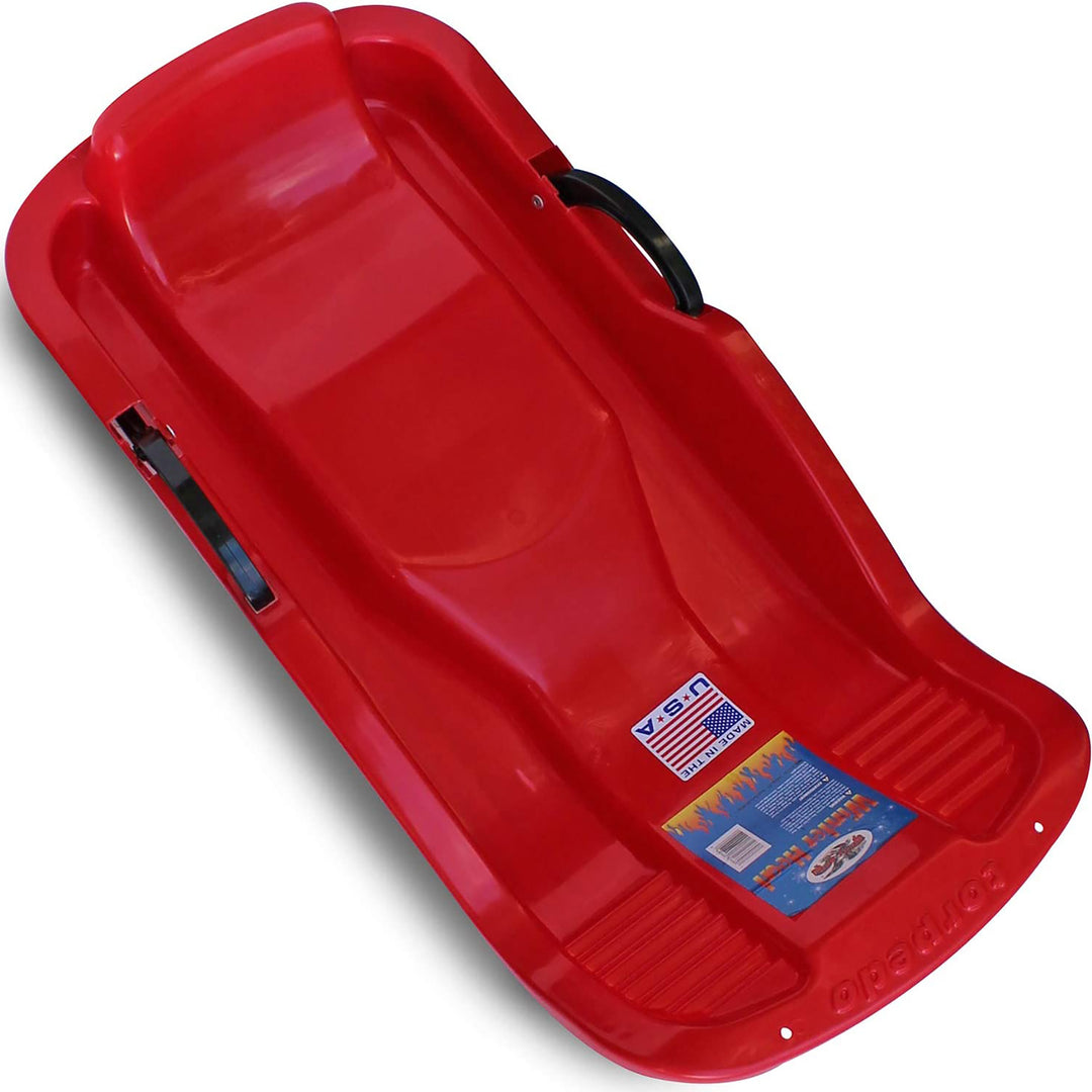 Flexible Flyer Winter Heat Snow Sled with Steering and Brakes, Red (Open Box)