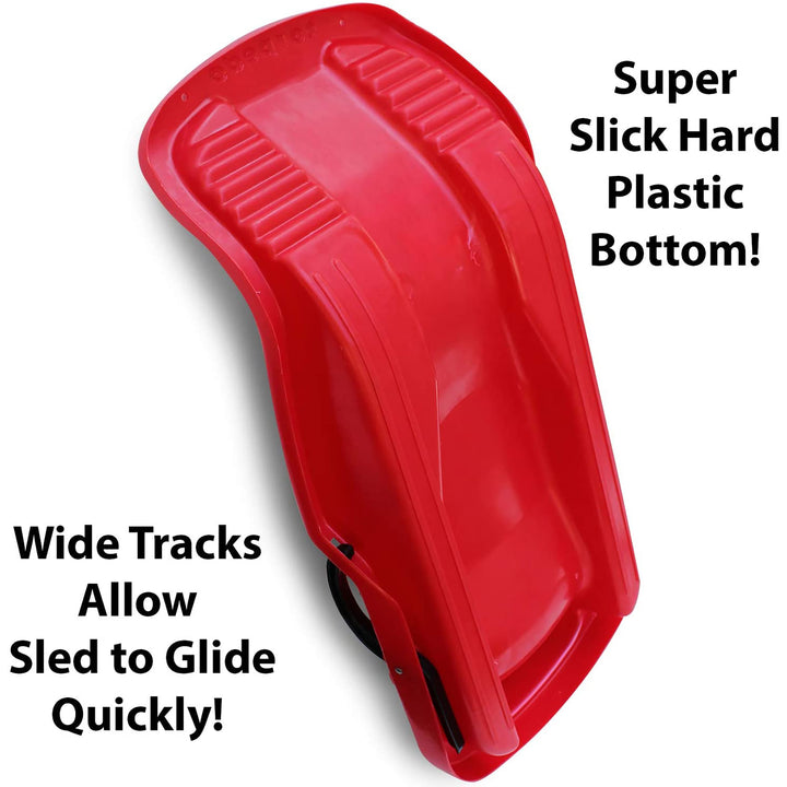 Flexible Flyer Winter Heat Snow Sled with Steering and Brakes, Red (Open Box)