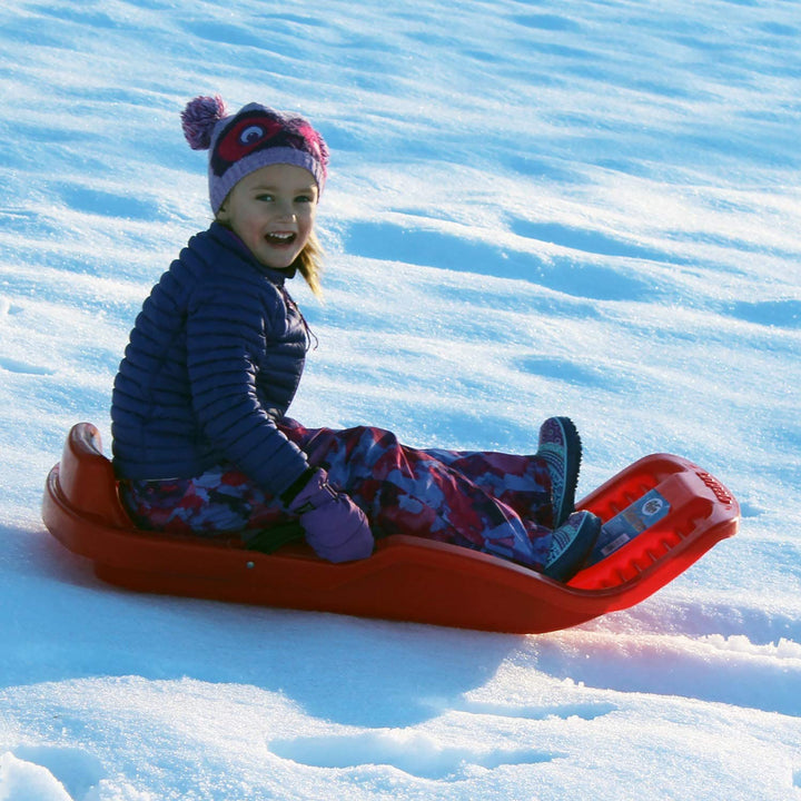 Flexible Flyer Winter Heat Snow Sled with Steering and Brakes, Red (Open Box)